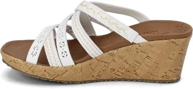 Босоніжки жіночі Skechers Beverlee Tiger Posse на танкетці, білі - 39 EU (широкі)
