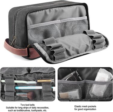 Чоловіча та жіноча дорожня косметичка/туалетна сумка з канвасу, велика (28x16x14 см)