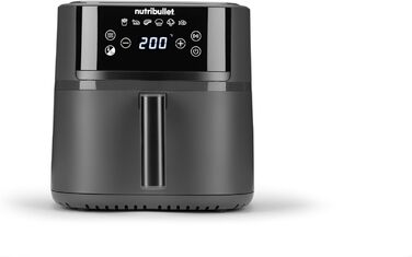 Nutribullet Crisplite Vision NBA0811DG: Фритюрниця повітряна, 8 л, цифрова, 2000 Вт, чорний матовий, 8 автоматичних програм, без PFAS