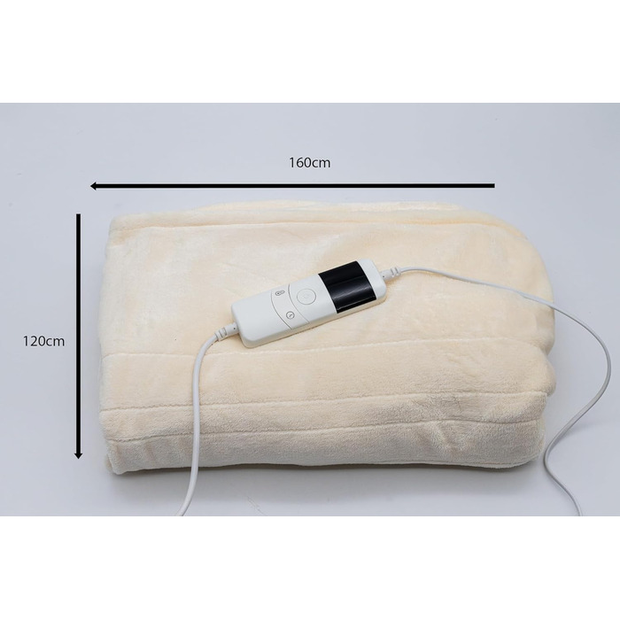 Електрична ковдра Marco Paul, тепла ковдра з підігрівом, флісова ковдра, для терапії спини, на софу (сірий фліс), кремовий колір