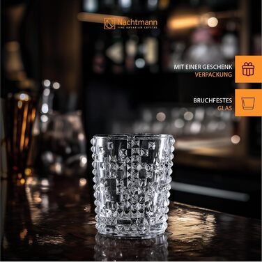 Набір віскі Nachtmann 4 шт., склянки віскі, кришталеве скло, 348 мл, стиль Punk, 0099503-0