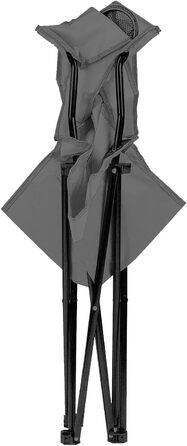 Крісло для риболовлі, стільчик для кемпінгу, складне крісло рибалки, режисерське крісло, темно-сірий, з підстаканником та сумкою