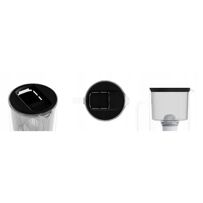 Скляний фільтр-кувшин Wessper D2 BOROSILICATE 3л, чорний + 6 фільтрів