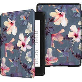 Водонепроникний чохол Fintie для Kindle Paperwhite 10 (2018) з авто-ввімкненням/вимкненням, модель PQ94WIF, з малюнком 'Цвітучий гібіскус'
