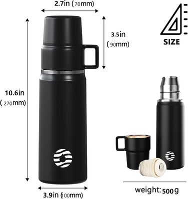 Термоткані з чашкою 850 мл: термоткані, термочашка, ізотермічна пляшка для напоїв, 12 годин тепла/24 години холоду, без BPA, нержавіюча сталь, для відпочинку на природі та кемпінгу (зелена)