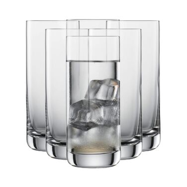 SCHOTT ZWIESEL Longdrink Glasses Convention (Set of 6), straight-lined glasses for long drinks, dishwasher-safe Tritan crystal glasses, Made in Germany (Article No. 175495)
