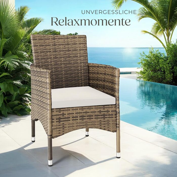 Tectake 2-Piece Rattan Garden Chair Set
