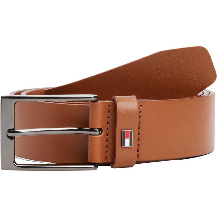 Чоловічий шкіряний ремінь Tommy Hilfiger Layton, 3,5 см, коричневий (Cognac)