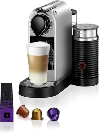 Кавомашина капсульна Nespresso Krups XN761B Citiz & Milk, 1260 Вт, 1 л, 19 бар, автоматичний режим очікування, срібляста