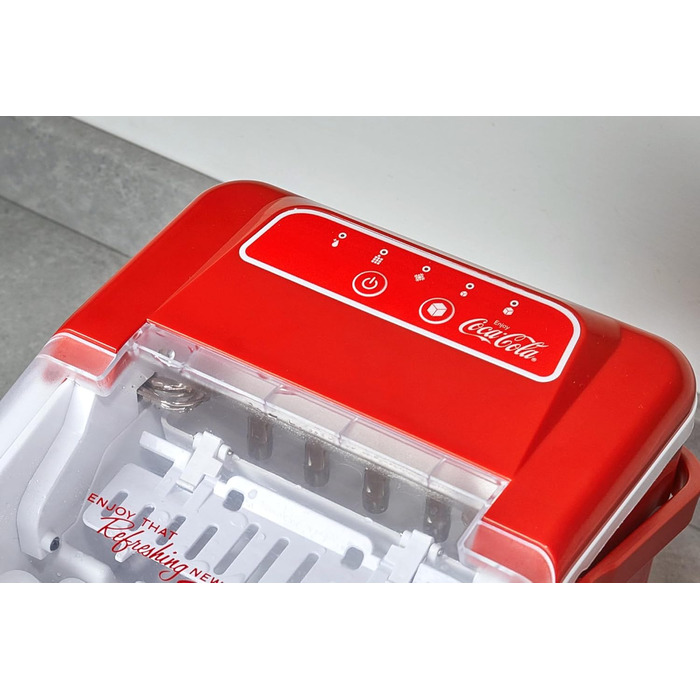 Машина для приготування льоду Salco Coca Cola – 10 кг на день, червоний колір, для коктейлів та вечірок