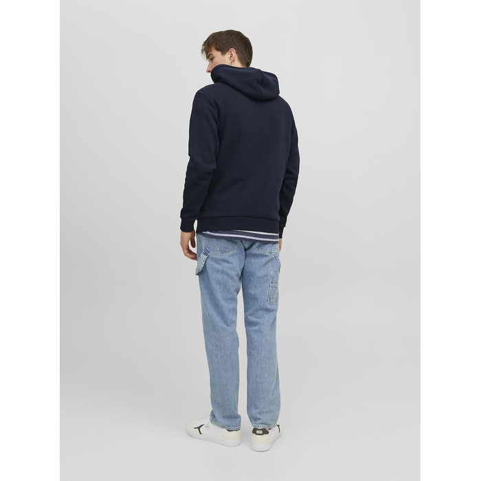 Чоловічий худі Jack & Jones однотонний з капюшоном, колір Navy Blazer