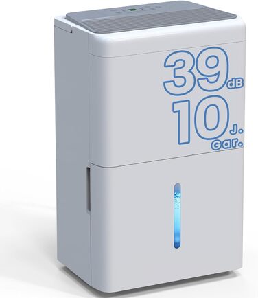Newentor Зволожувач повітря 25л/день - 270W, Економний - Для приміщень до 80м² - 10 років гарантії - Зволожувач для підвалу - З 2м шлангом, знімним фільтром, таймером (20л/24г)