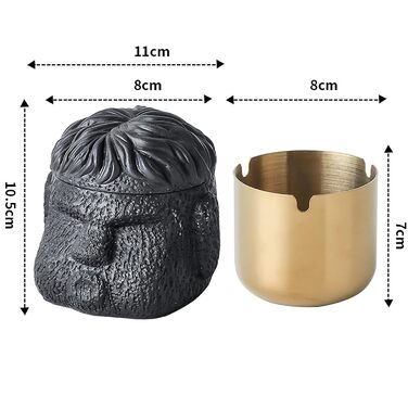 Відро для сміття на вулицю та балкон, герметичне, як стильний декор. Підходить для бетону та нержавіючої сталі. Чорний колір