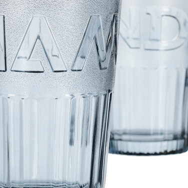 Set of 2 Decorative Glass Mugs with Handles