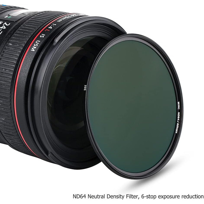 Фільтр ND64 JJC Graufilter, 77 мм, ультратонкий, багатошарове покриття, HD, оптичне скло, для професійної фотографії