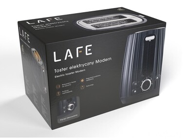 Тостер Lafe Modern, чорний, 1000 Вт