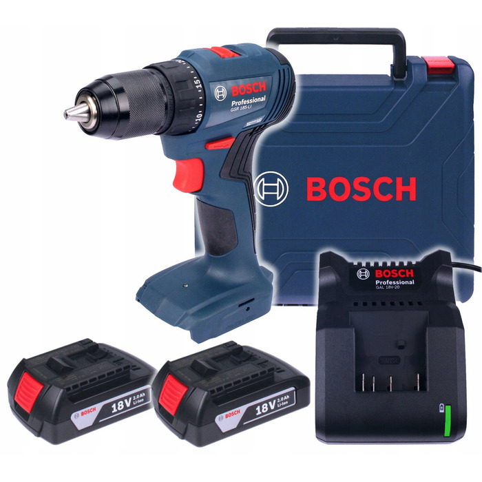 Дриль-шурупокрут Bosch GSR 185-Li, 2 x 2,0 Аг, у кейсі