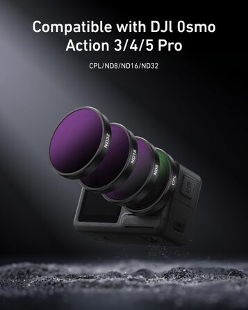Набір фільтрів для об'єктива DJI Osmo Action 4/3/5 Pro: CPL, ND32, ND16, ND8