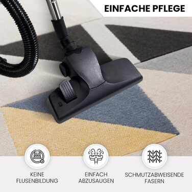 Килимок Livabliss Marietta для вітальні та спальні Boho, 120x170 см, з геометричним візерунком, скандинавський стиль, бежевий, жовтий, блакитний