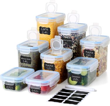 Набір контейнерів для зберігання їжі 10 шт, 1л, BPA-free, з кришкою, повітріодти, для заморожування та Meal Prep, для кухні