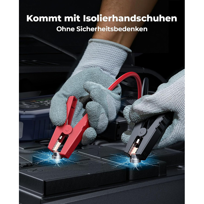 Powerbank для автомобіля YaberAuto AP02 з компресором, 150PSI, 4500A, для бензинових двигунів до 9.0L та дизельних до 8.0L, LED ліхтар 500 Lumen (4 режими), LCD дисплей 3.3