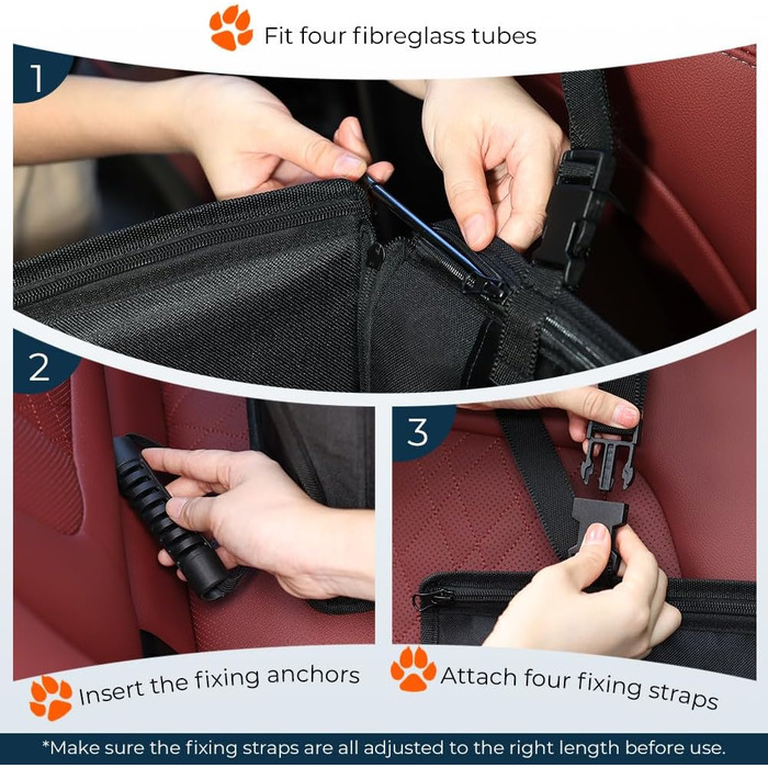 KYG Dog Car Seat - Extra Stable, Waterproof, Non-Slip - Reinforced Dog Seat for Medium & Large Dogs - L: 70x55x36cm