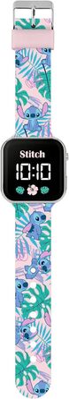 Дитячий годинник Disney Lilo & Stitch LAS4091 з LED-дисплеєм та силіконовим ремінцем, блакитний, багатобарвний