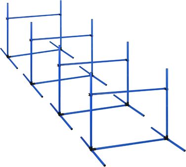 Набір для аджиліті для собак 4-TLG, обладнання для собачого спорту, регульована висота, з сумкою, PVC, блакитний
