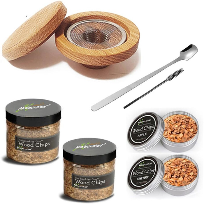 Набір для копчення коктейлів: з факелом, 8 смаків, тріски, ліхтарик, форма для льоду, аксесуари для віскі, інфузія, коктейлі