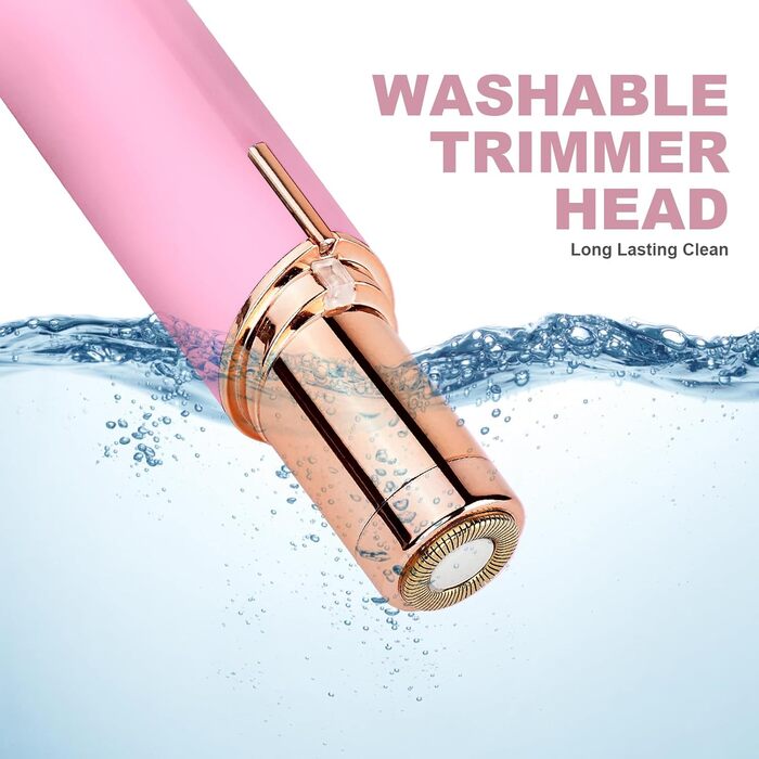 Електричний прилад для видалення волосся з обличчя URAQT для жінок, USB, безболісний тример для обличчя, тіла, губ та підборіддя, з LED-підсвічуванням, рожеве золото