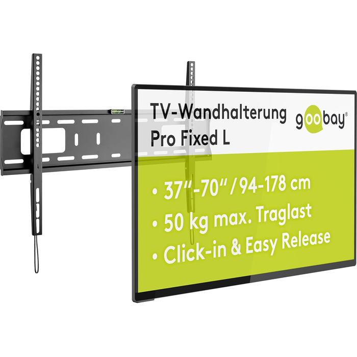 Настінне кріплення для телевізора Goobay Basic Fixed M 32-55 дюймів, VESA 600x400, до 50 кг, ультратонке 20.5 мм
