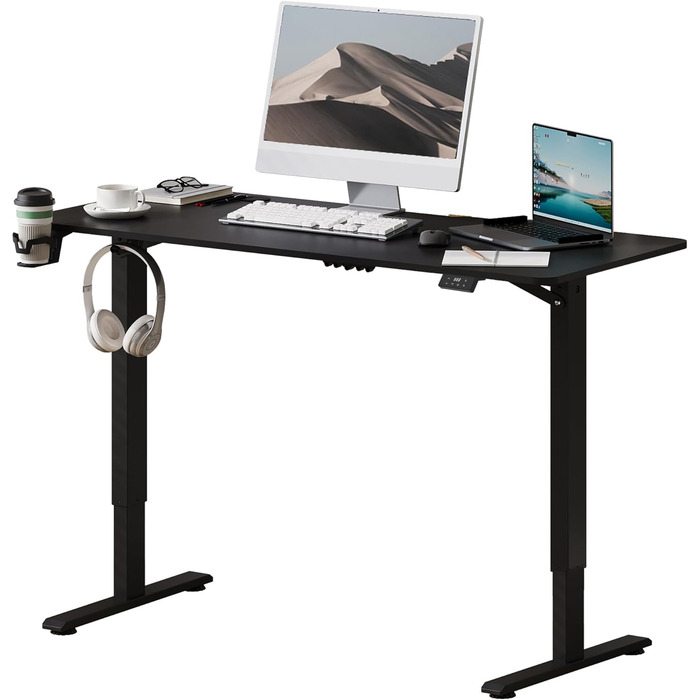 SANODESK Регульований стіл 200x80 см, електричний, з пам'яттю, для комп'ютера, чорний