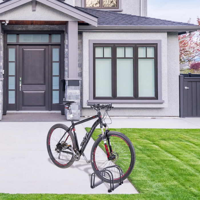 Relaxdays 2-bike bicycle stand, black