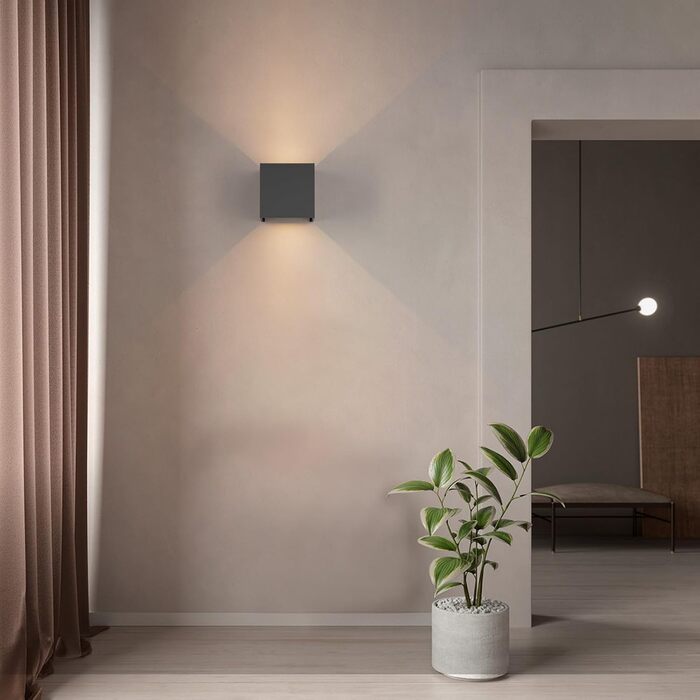 LED вуличне освітлення Klighten, 2 шт., 7W, регульований світловий потік, тепле біле світло, IP65, вологостійке, чорний колір
