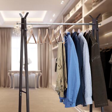 Relaxdays Clothes Hanger Set, 48 Wooden Pant Hangers, Wardrobe Hangers, 360° Swivel Hooks, WxH: 22.5x44.5cm, natural/silver