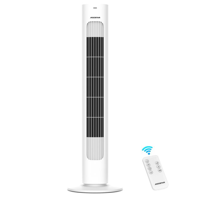 Вентилятор Tower Aigostar з пультом, 70° осциляція, таймер 7 год, 3 режими/швидкості, енергоефективний, 2 шт.