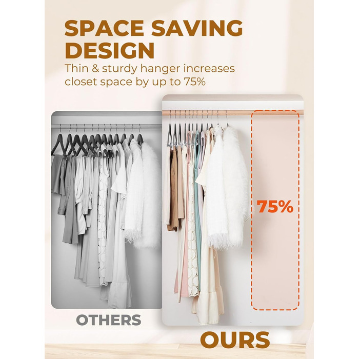 Вешалки для одягу з велюру HOUSE DAY, 24 шт. з кліпсами, ультратонкі, неслизькі, економія місця (сірі)