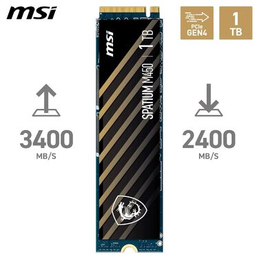 SSD MSI SPATIUM M450 1TB PCIe 4.0 NVMe M.2 - високопродуктивний накопичувач