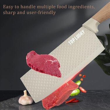 Набір кухонних ножів, 6 предметів: гострі ножі з нержавіючої сталі з антипригарним покриттям, набір для кухні з підставкою (Хакі)