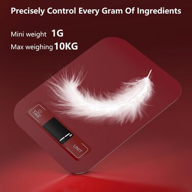 Професійна кухонна вага GeeRic 10 кг з LCD дисплеєм, нержавіюча сталь, точність 1 г, функція тарування, рожеве золото