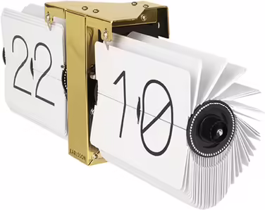 Karlsson KA5601WH Flipwatch without case, white, brass metal stand, white, 8.5 x 36 x 14 cm, novelty item