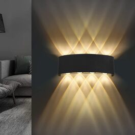 LED настінний світильник Lureshine, 2 шт., 22x8x5 см, чорний, IP65, 3000K, для вітальні