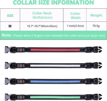 Світловідбиваючий нашийник для собак AUAUY з LED підсвіткою, USB-зарядка, водонепроникний, регульований, безпечний, 6 кольорів (-S), S(11.8-15.7'/30-40 cm) (Зелений)