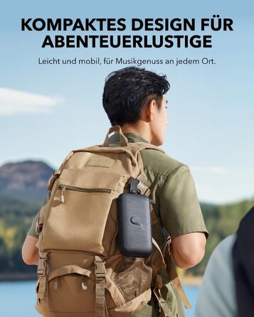 Soundcore Motion 300 - Бездроковий портативний Bluetooth-динамік з BassUp, SmartTune, 30W, 13h, IPX7, для дому, саду, кемпінгу та подорожей, Чорний
