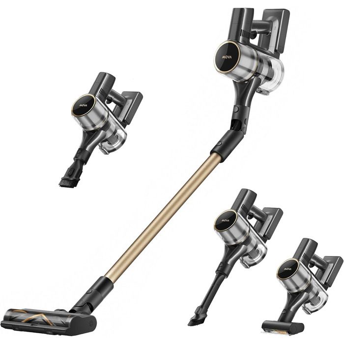 Mova S5 Sense: Бездротовий акумуляторний пилосос з тривалою роботою до 97 хвилин, для килимів, твердих підлог та шерсті тварин. Тиха, самостійна, з антизаплутуванням.