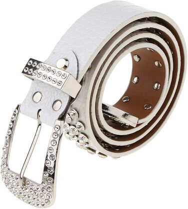 Жіночий пояс Fenteer з стразами, джинсовий, шкіряний, 3,5 см