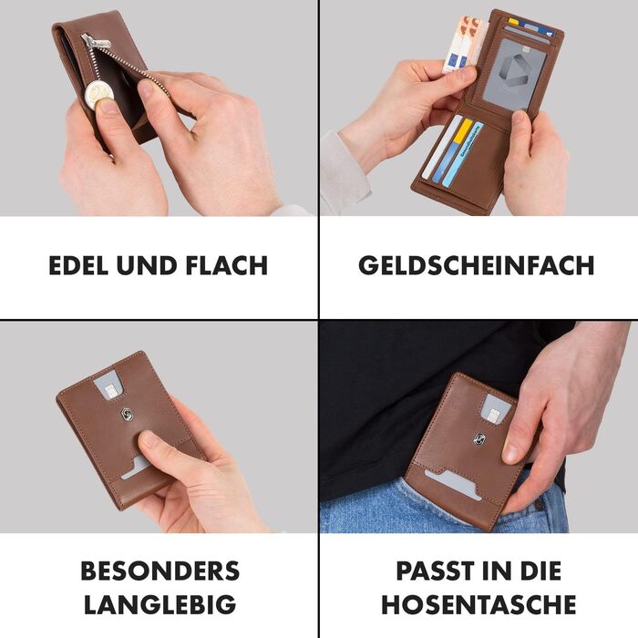 Чоловічий тонкий гаманець ZNAP® з RFID захистом | Slim Wallet для кредитних карток (8 карт)