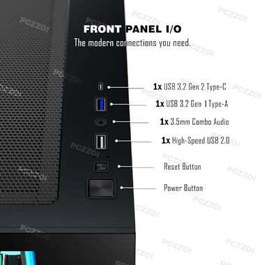 Корпус ПК KEDIERS G500 (білий) з 7 ARGB-вентиляторами, Mid-Tower ATX, з подвійним загартованим склом, для геймінгу