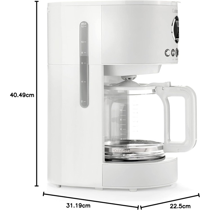 Кавомашина фільтрувальна Cuisinart 1.8л, 12 чашок, з програмуванням, підтримка тепла | Білий камінь