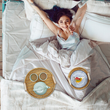 Relaxdays Set of 3 Round Serving Trays